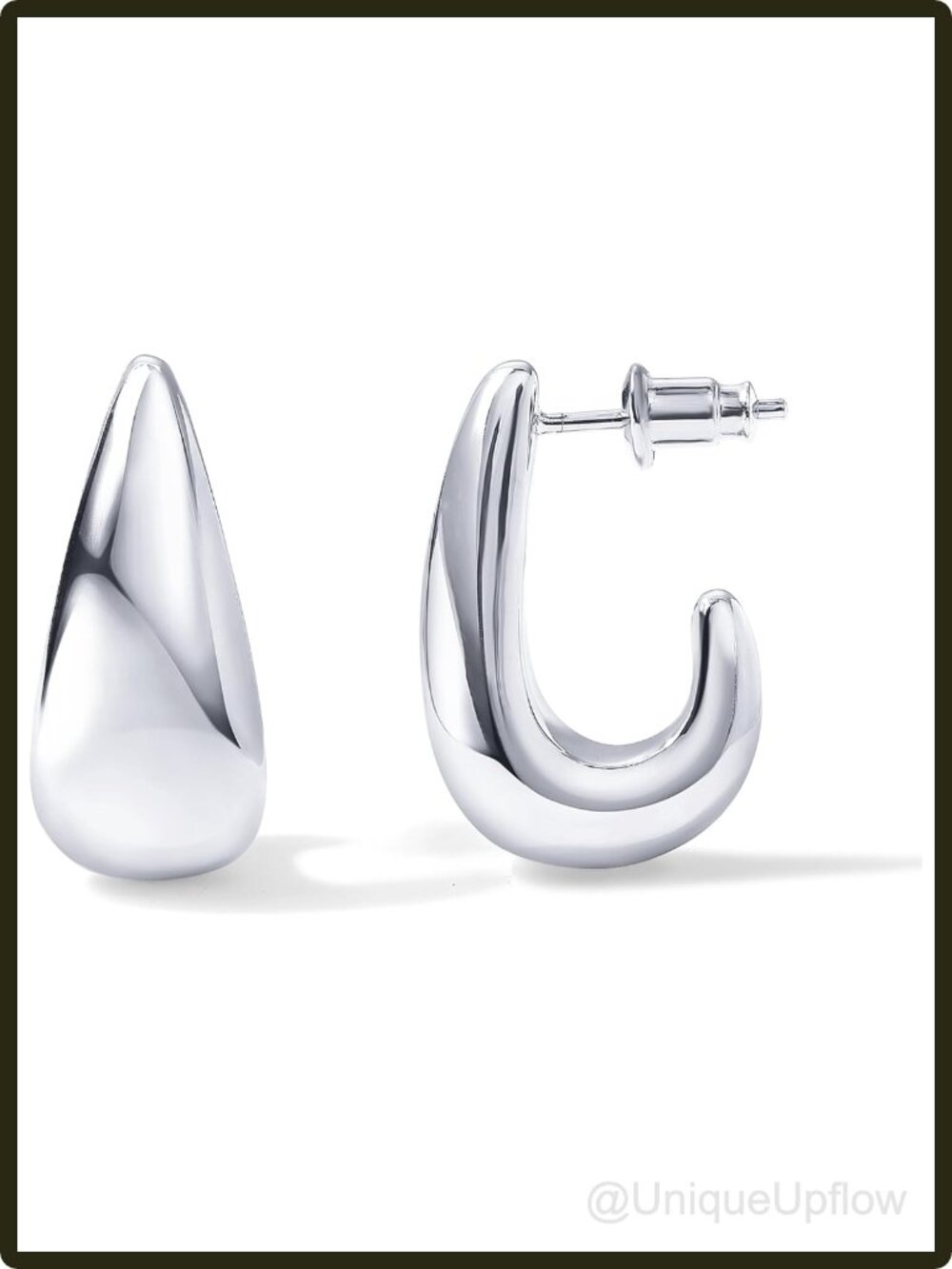 14K Gold Plated Huggie Earrings Dome Hoops Sterling Silver Posts Women